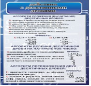 Стенд "Действия с десятичными дробями" - «globural.ru» - Севастополь