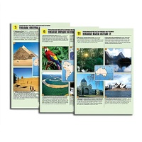 Комплект таблиц по географии раздаточных "Уникальные объекты южных материков" (цвет, лам, А4, 12 шт.) - «globural.ru» - Севастополь