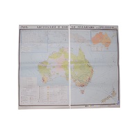 Учебная карта "Австралия и Новая Зеландия" (экономическая) 1100*1340 мм (матовое, 2-стороннее лам.) - «globural.ru» - Севастополь