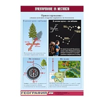 Таблица демонстрационная "Ориентирование на местности" (винил 70х100) - «globural.ru» - Севастополь