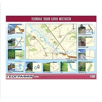 Таблица демонстрационная "Условные знаки плана местности" (винил 100x140) - «globural.ru» - Севастополь