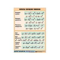 Таблица демонстрационная "Формулы сокращения умножения" (винил 70х100) - «globural.ru» - Севастополь