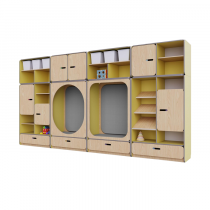 Детская стенка с местом для хранения и зонами отдыха из коллекции «НЕГА» (цвет желтый) - «globural.ru» - Севастополь