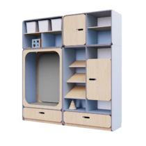 Детская стенка с местом для хранения и прямоугольной зоной отдыха из коллекции «НЕГА» (цвет голубой) - «globural.ru» - Севастополь