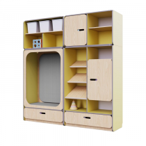 Детская стенка с местом для хранения и прямоугольной зоной отдыха из коллекции «НЕГА» (цвет желтый) - «globural.ru» - Севастополь