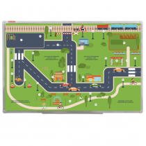 Магнитно-маркерная доска "Безопасный маршрут школьника" (дом-школа-дом) с комплектом тематических магнитов КМ-17 - «globural.ru» - Севастополь