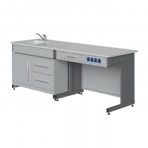 Стол демонстрационный (с раковиной, подводкой и отведением воды, сантехникой, электрическими розетками, автоматами аварийного отключения тока) - «globural.ru» - Севастополь